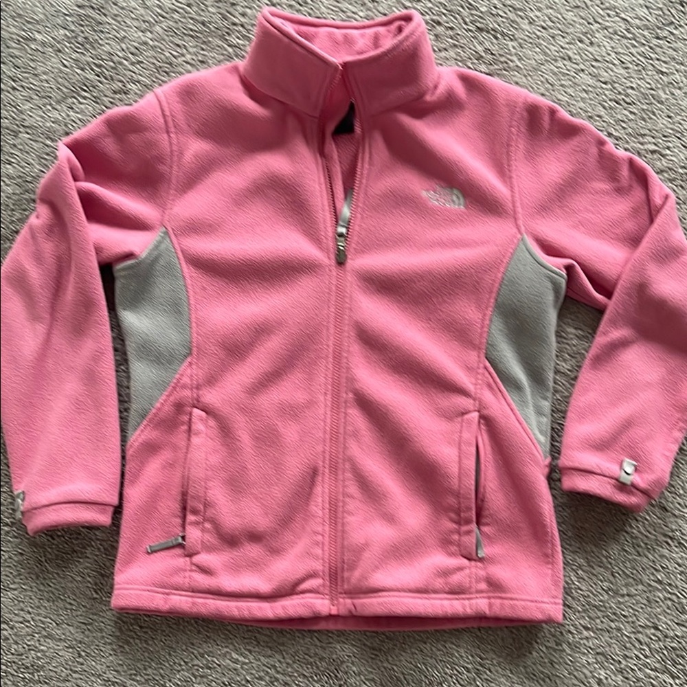 The North Face Pink and Gray Fleece Jacket